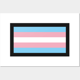 TRANSGENDER FLAG - PALE BLUE, WHITE AND PINK TRANSGENDER FLAG Posters and Art